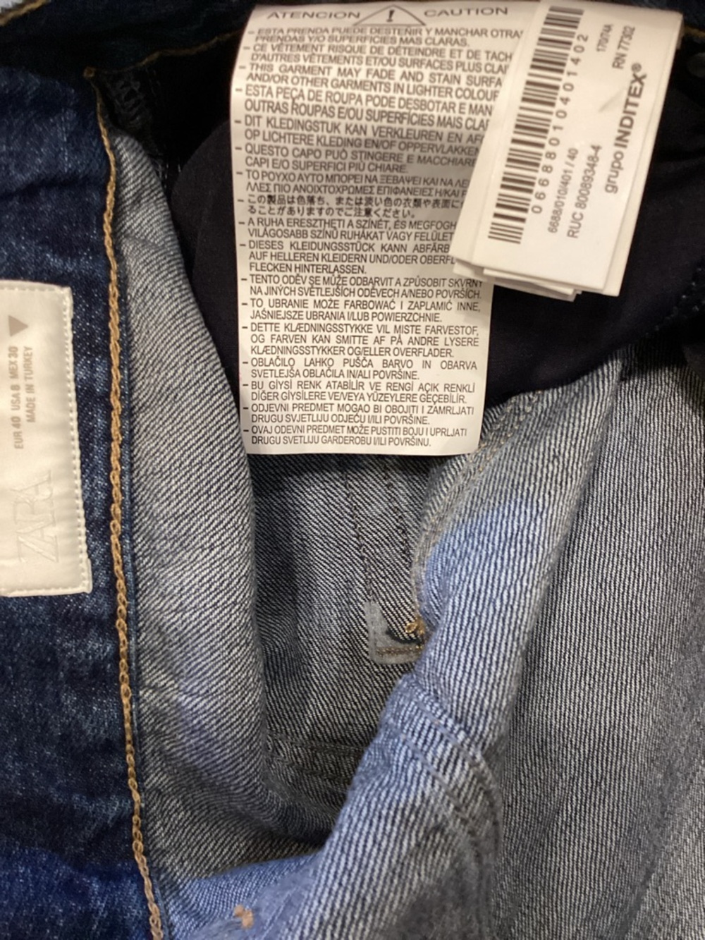Zara HIGH-WAIST CROSSOVER WAIST WIDE LEG JEANS Size 8 - Picture 13 of 13